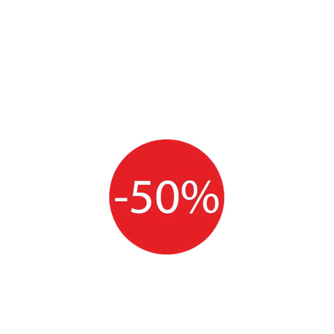 Korting sticker Mini -50% - Kadopapier.net