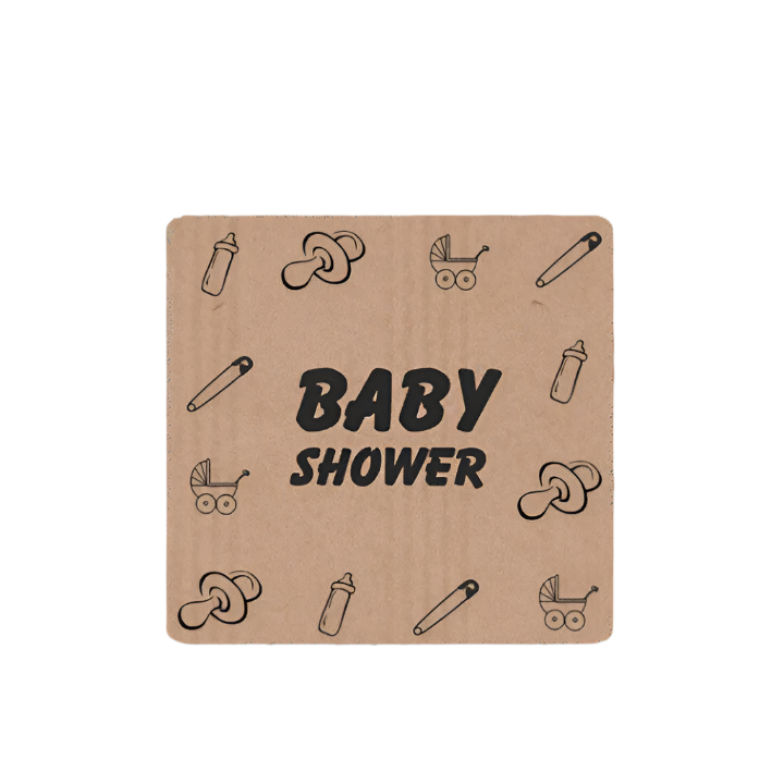 Kraft etiket Babyshower - Kadopapier.net