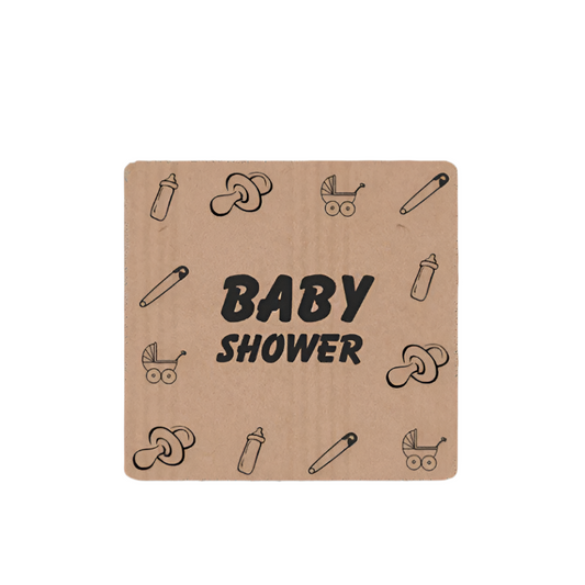 Kraft etiket Babyshower - Kadopapier.net