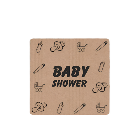 Kraft etiket Babyshower - Kadopapier.net