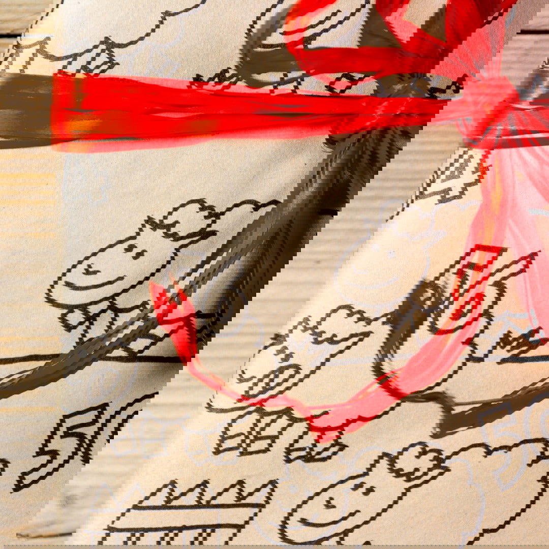 Kraft inpakpapier met Schaapjes - Kadopapier.net