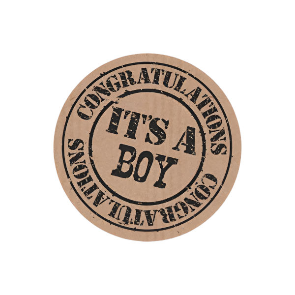 Kraft wensetiket "It's a Boy " - Kadopapier.net