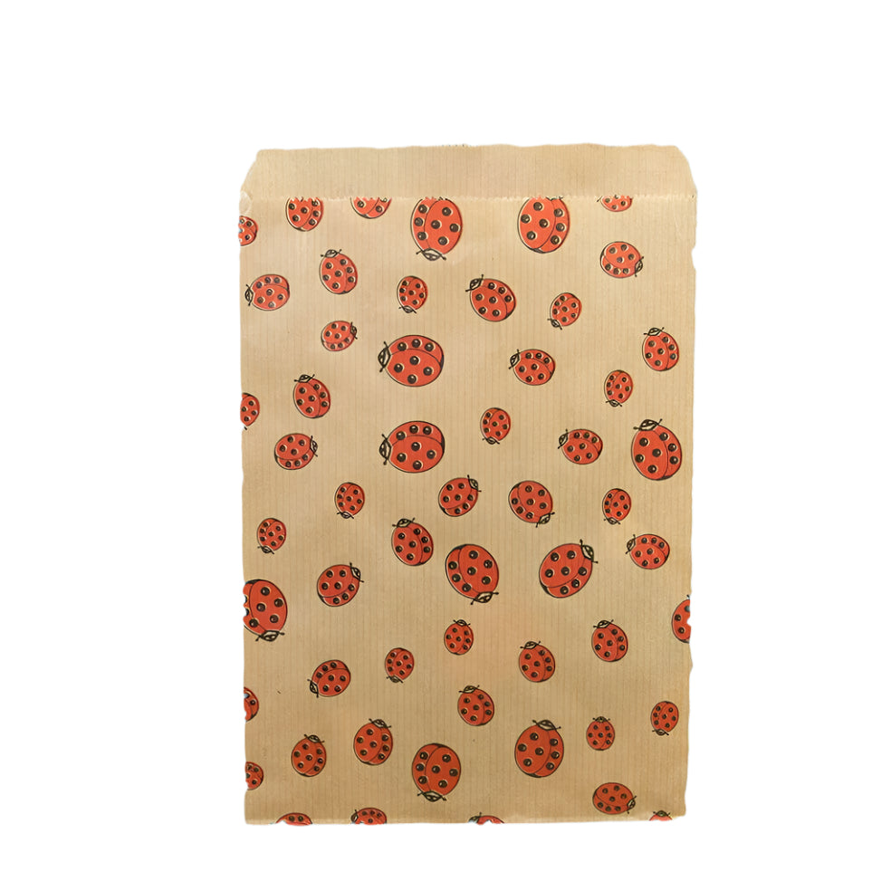 Kraft zakje met Lieveheersbeestje - Kadopapier.net