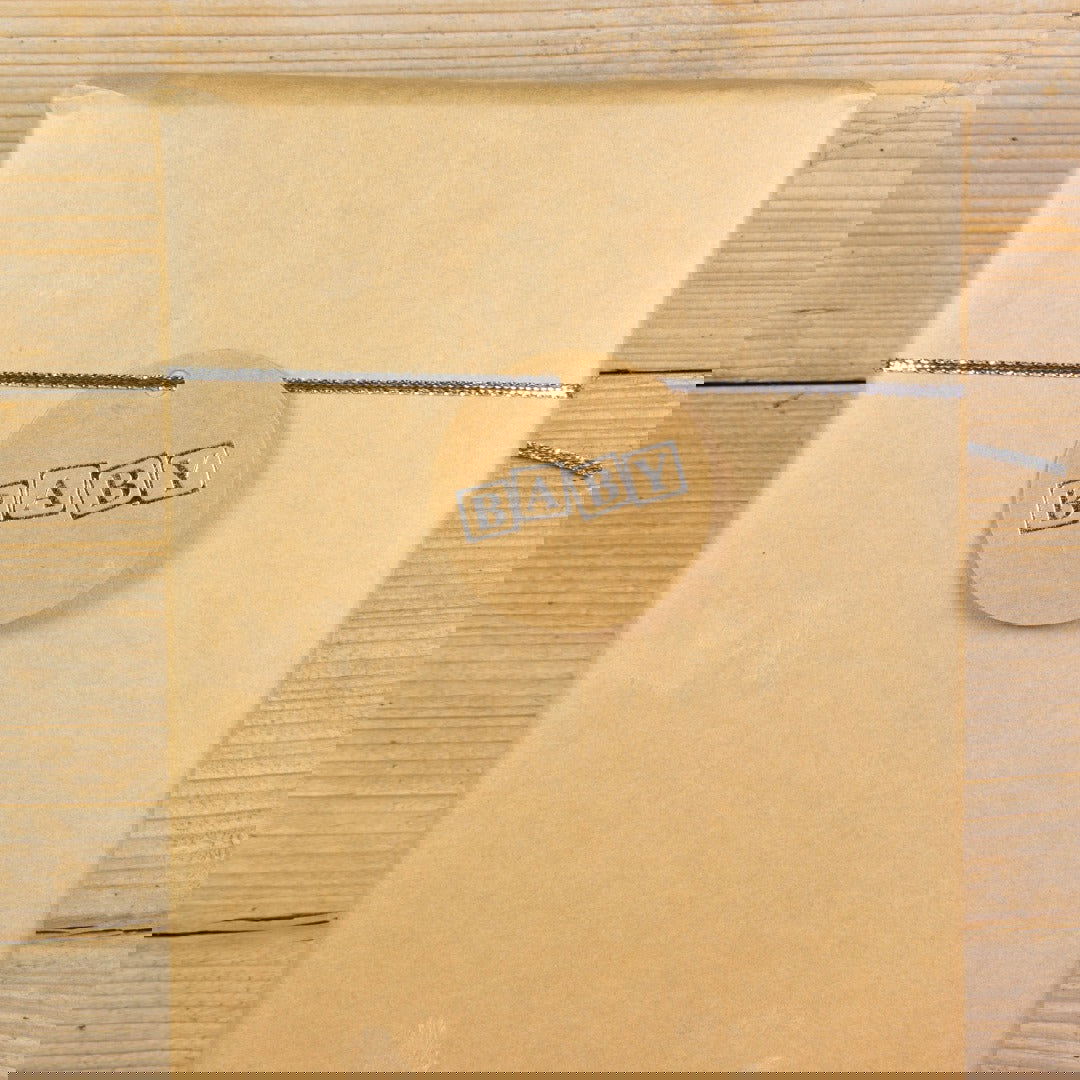 Kraftlabel Babyblok Zilver - Kadopapier.net