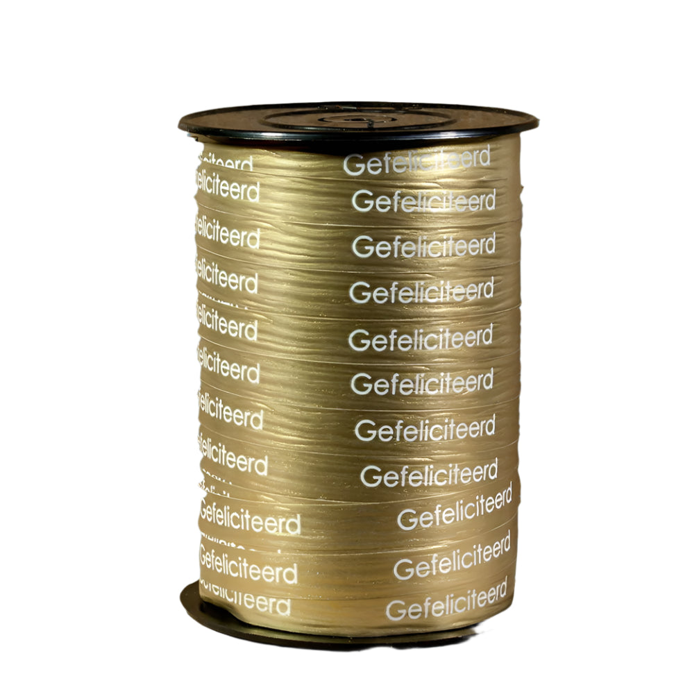 Krullint Gefeliciteerd Goud. - Kadopapier.net