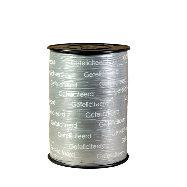 Krullint Gefeliciteerd Zilver - Kadopapier.net