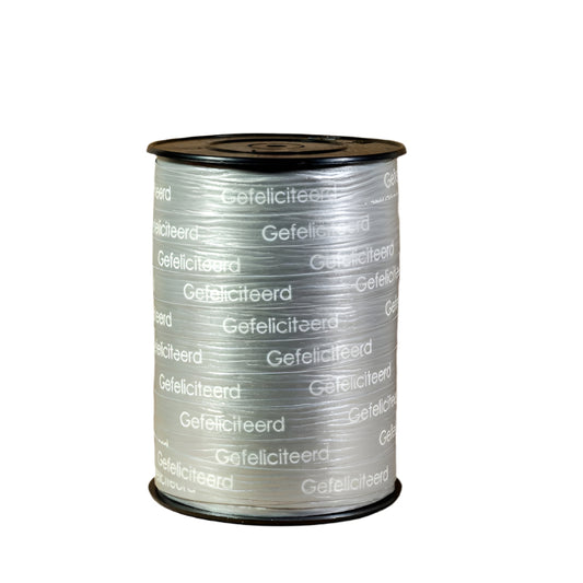 Krullint Gefeliciteerd Zilver - Kadopapier.net