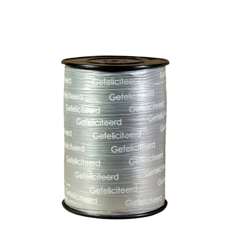 Krullint Gefeliciteerd Zilver - Kadopapier.net