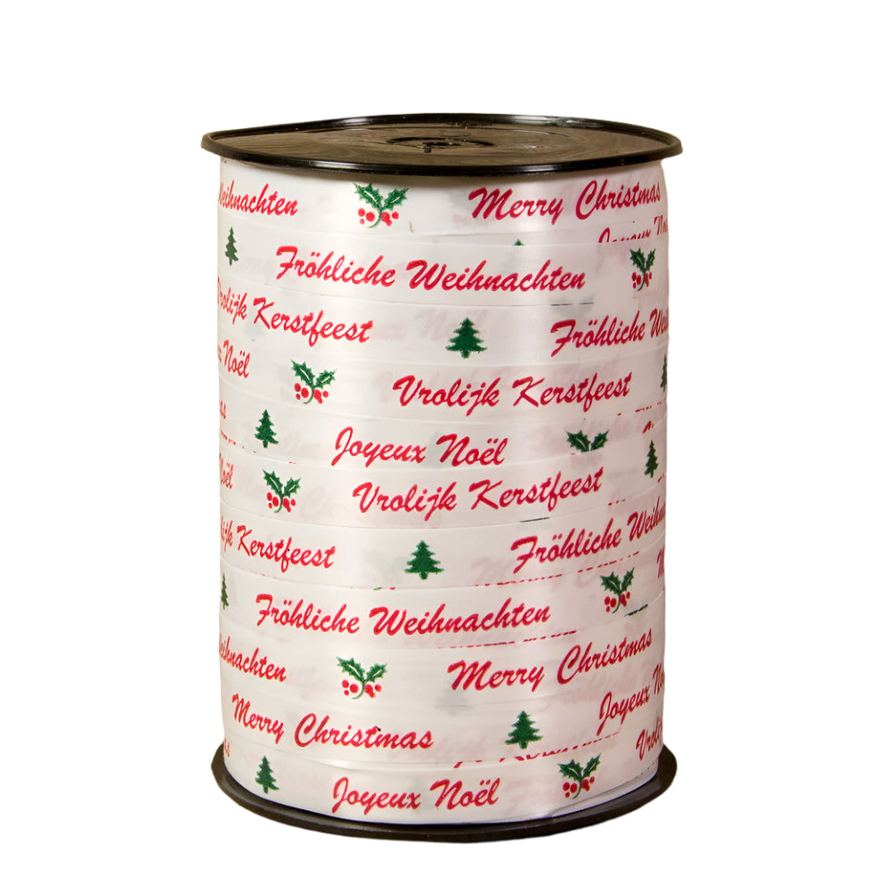 Krullint Merry Christmas Wit - Kadopapier.net