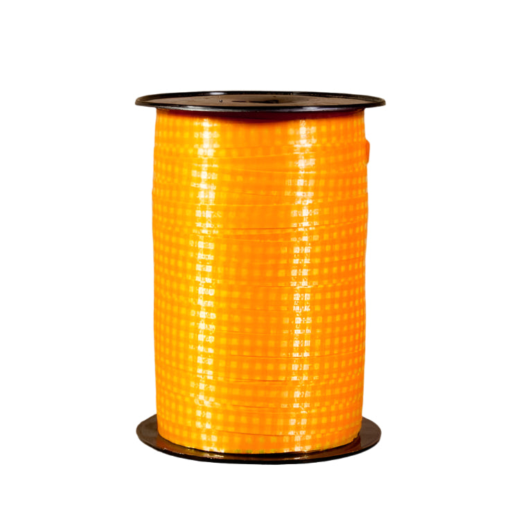 Krullint met Ruitjes Oranje - Kadopapier.net