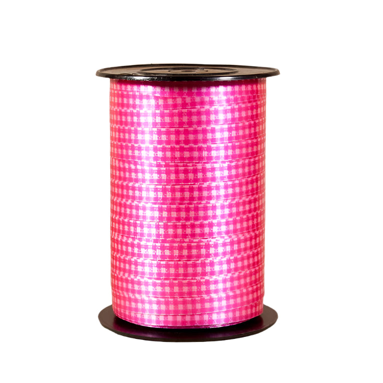 Krullint met Ruitjes Roze - Kadopapier.net