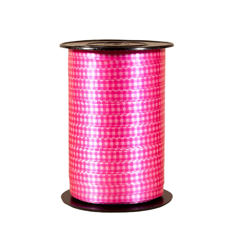 Krullint met Ruitjes Roze - Kadopapier.net