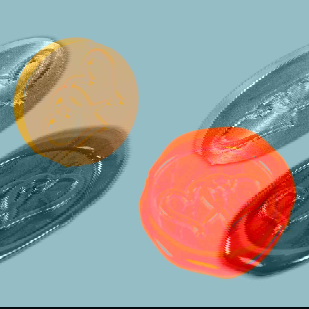 Lakstempel Dubbel Hartje - Kadopapier.net