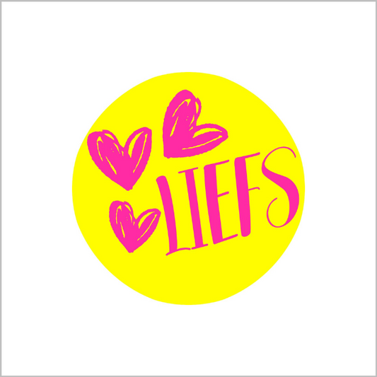 Sticker "love" with hearts