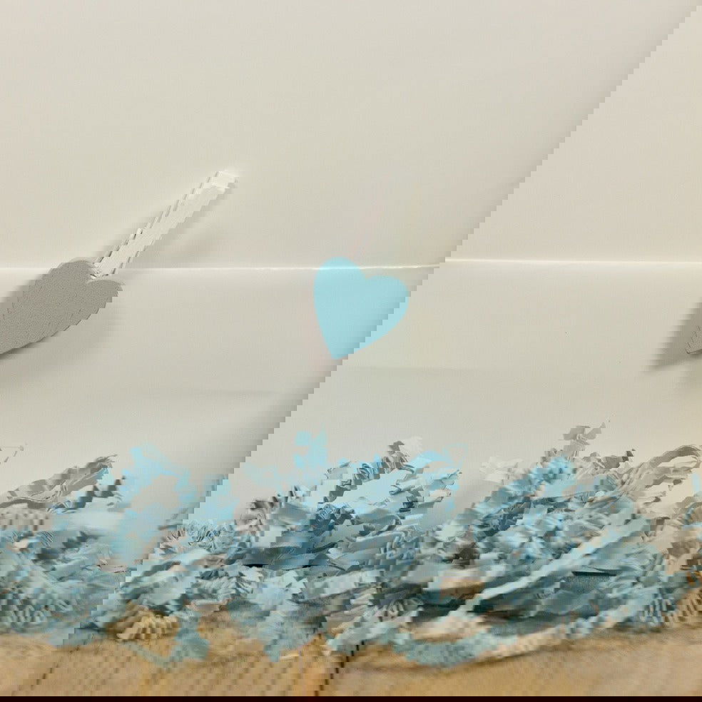 Mini Knijpertjes met Hart Licht Blauw - Kadopapier.net