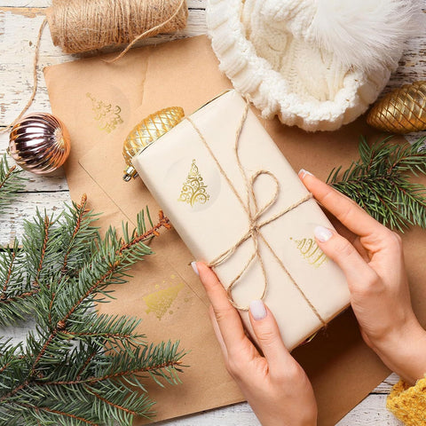 Verschlussaufkleber Herz Gold -Sticker-Label-