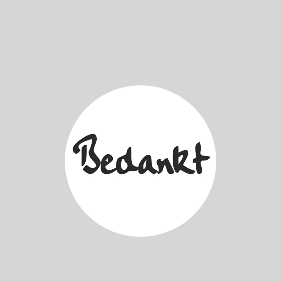 Old School etiket Bedankt - Kadopapier.net