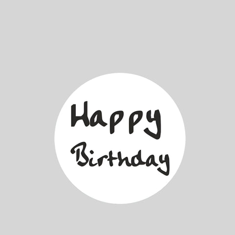 Old School etiket Happy Birthday - Kadopapier.net