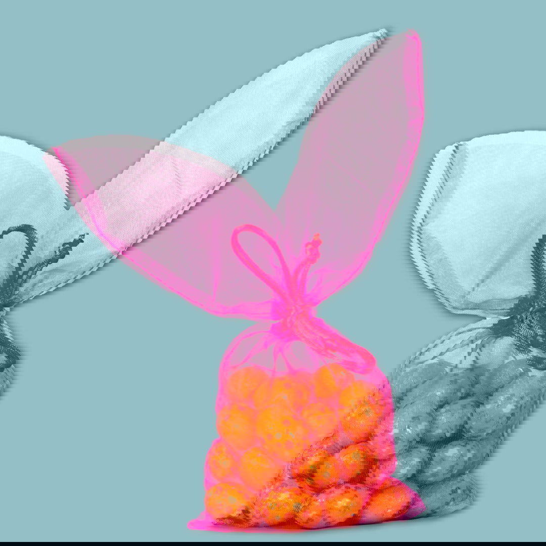 Organza Paaszakje Fuchsia - Kadopapier.net