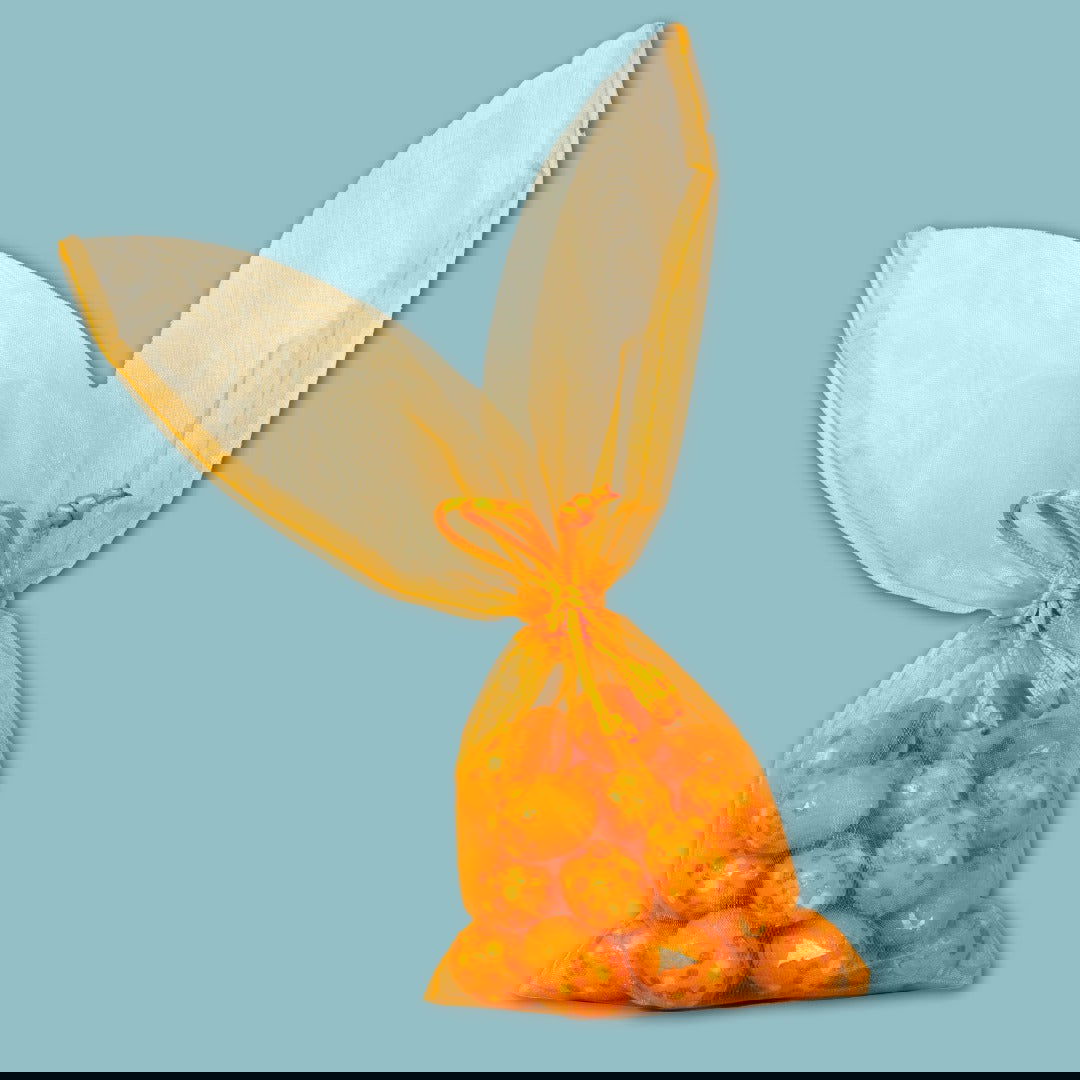 Organza Paaszakje Oranje - Kadopapier.net