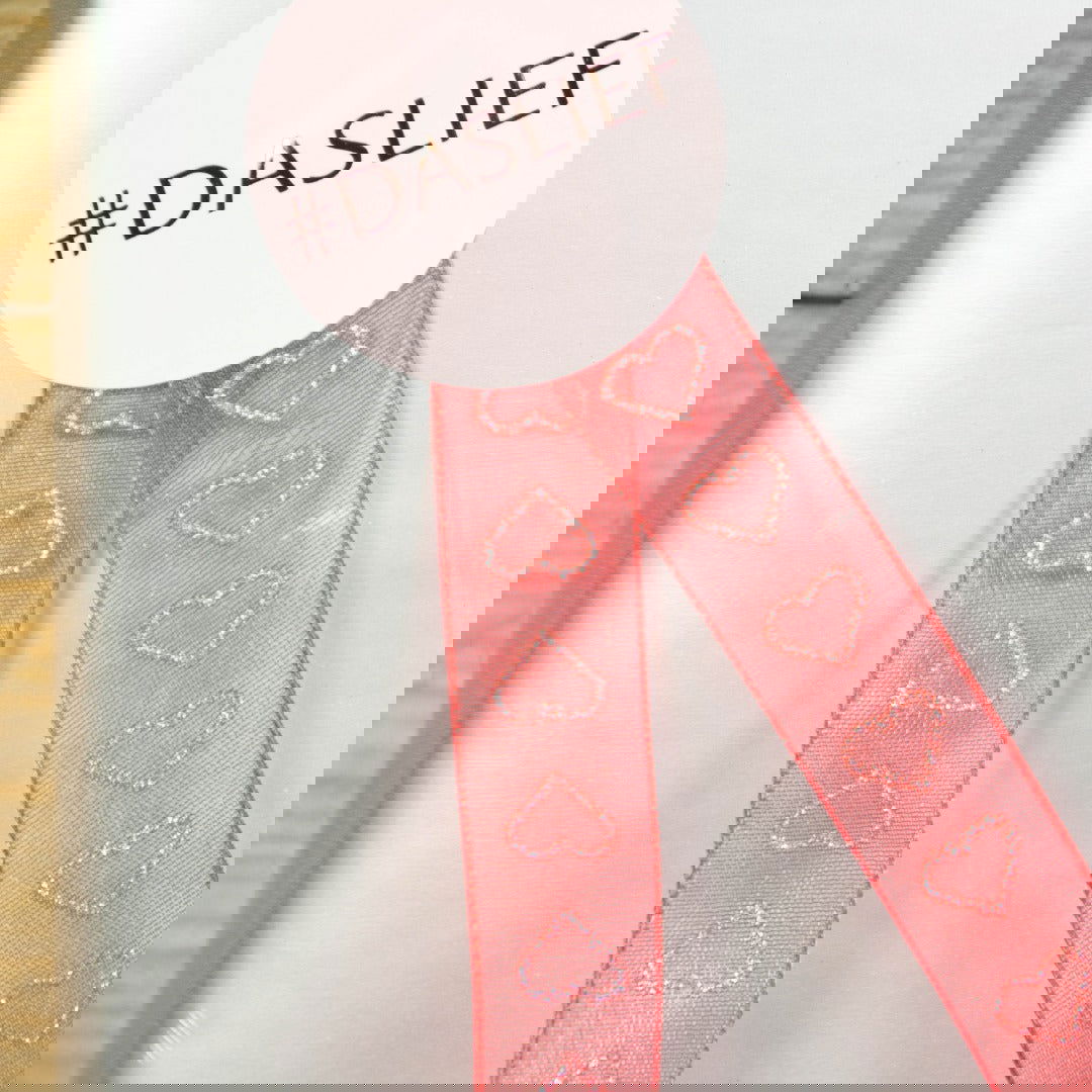 Organzalint Glitter hartjes Rood - Kadopapier.net