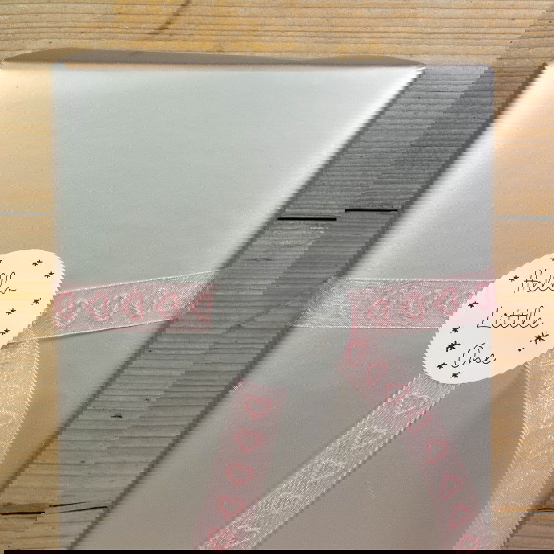 Organzalint Glitter hartjes Roze - Kadopapier.net