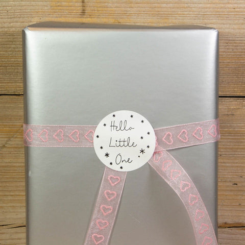 Organzalint Glitter hartjes Roze - Kadopapier.net