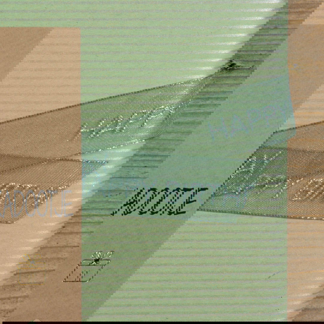 Organzalint Happy birthday Petrol - Kadopapier.net