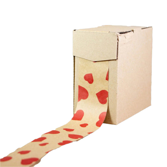 Papieren Decoband Hartjes - Kadopapier.net