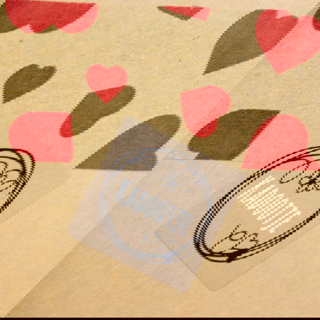 Papieren Decoband Hartjes - Kadopapier.net