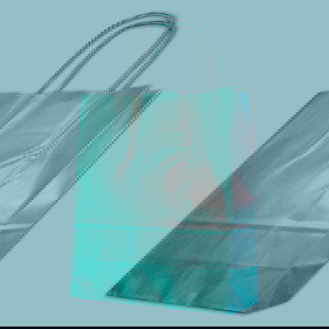 Papieren Draagtas Turquoise - Kadopapier.net