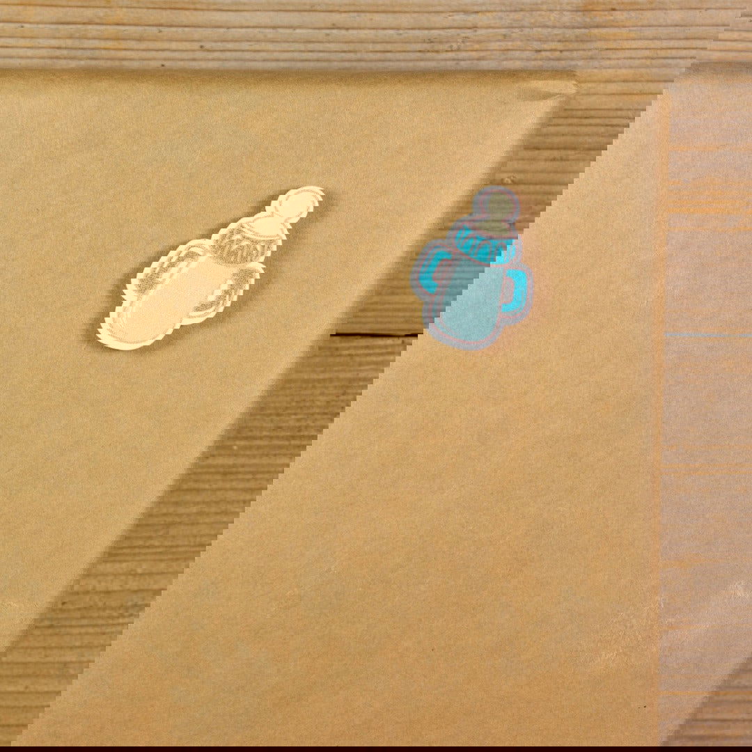 Plakdeco Flesje Blauw - Kadopapier.net