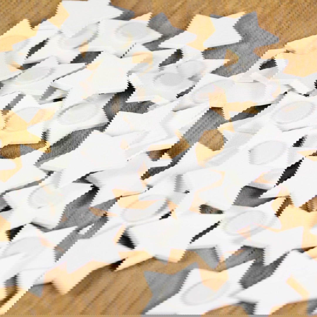 Plakdeco Sterretje wit - Kadopapier.net