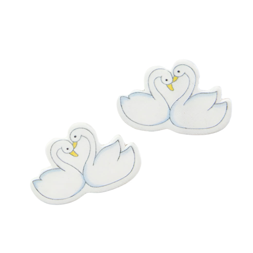 Plakdecoratie Zwanenpaar - Kadopapier.net