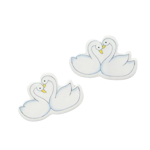 Plakdecoratie Zwanenpaar - Kadopapier.net