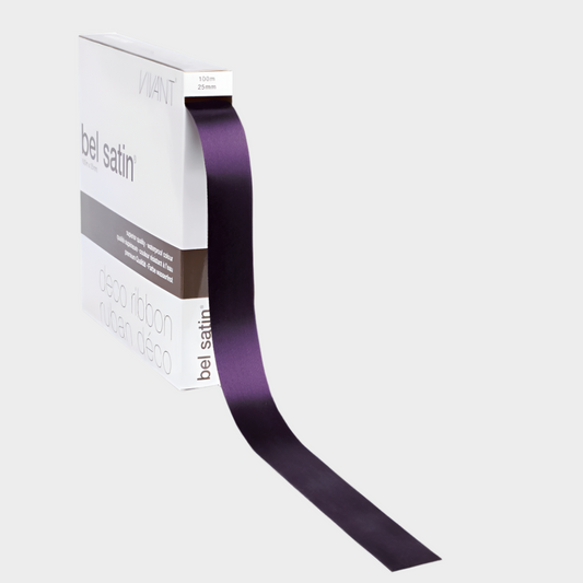 Poly Satijnlint Aubergine - Kadopapier.net