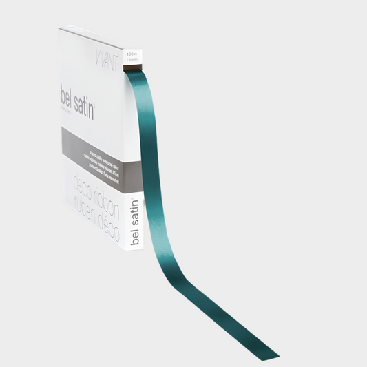 Poly Satijnlint Petrol - Kadopapier.net