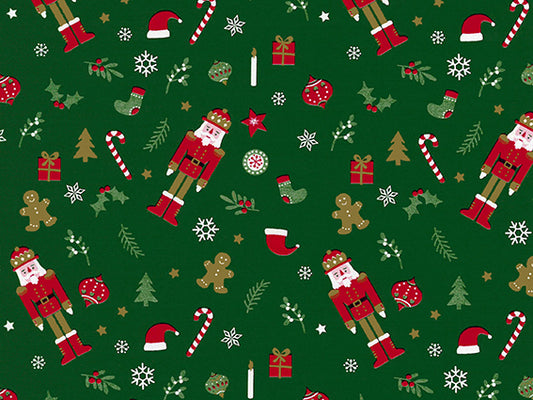 Christmas Paper Winter Puppets - Sea Green, 30-70cm x 175m Roll