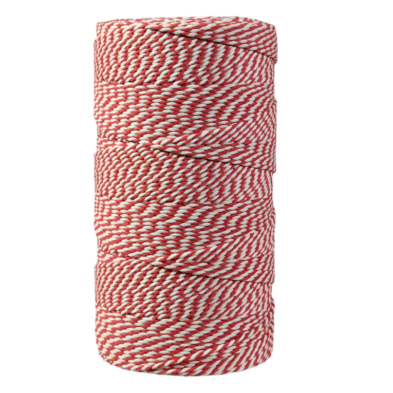 Katoen touw Naturel/Rood - Kadopapier.net