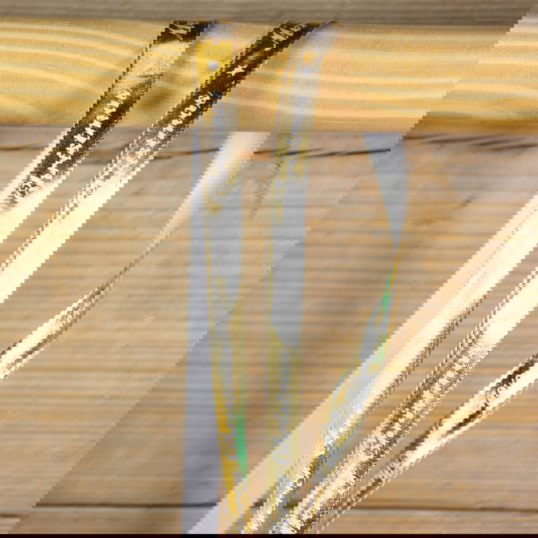 Satijnen Kerstlint Shiny Gold - Kadopapier.net