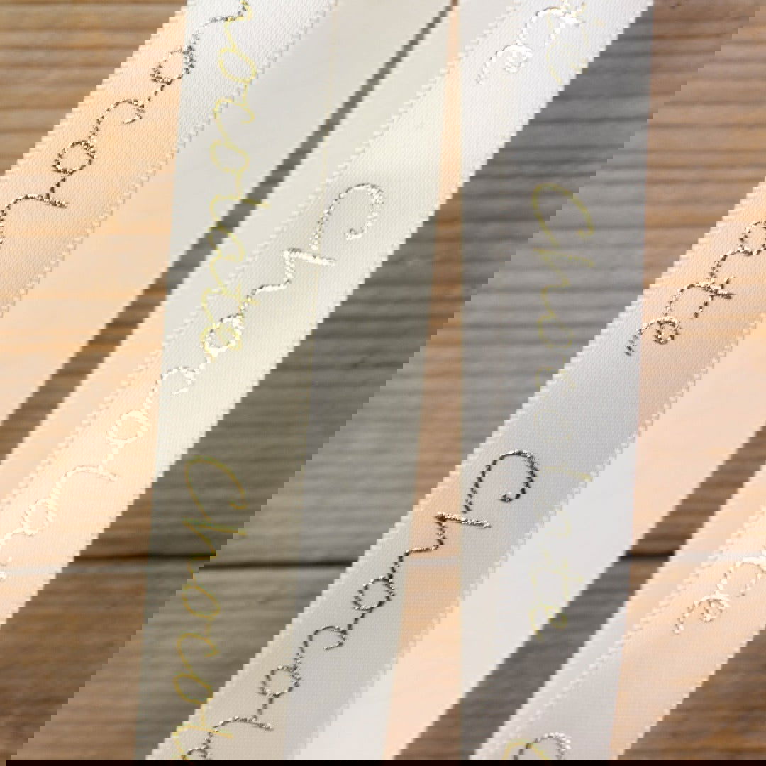 Satijnen Lint Chocolate Ivoor - Kadopapier.net