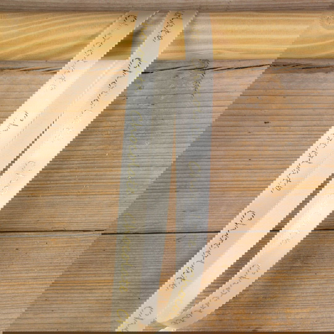 Satijnen Lint Chocolate Ivoor - Kadopapier.net