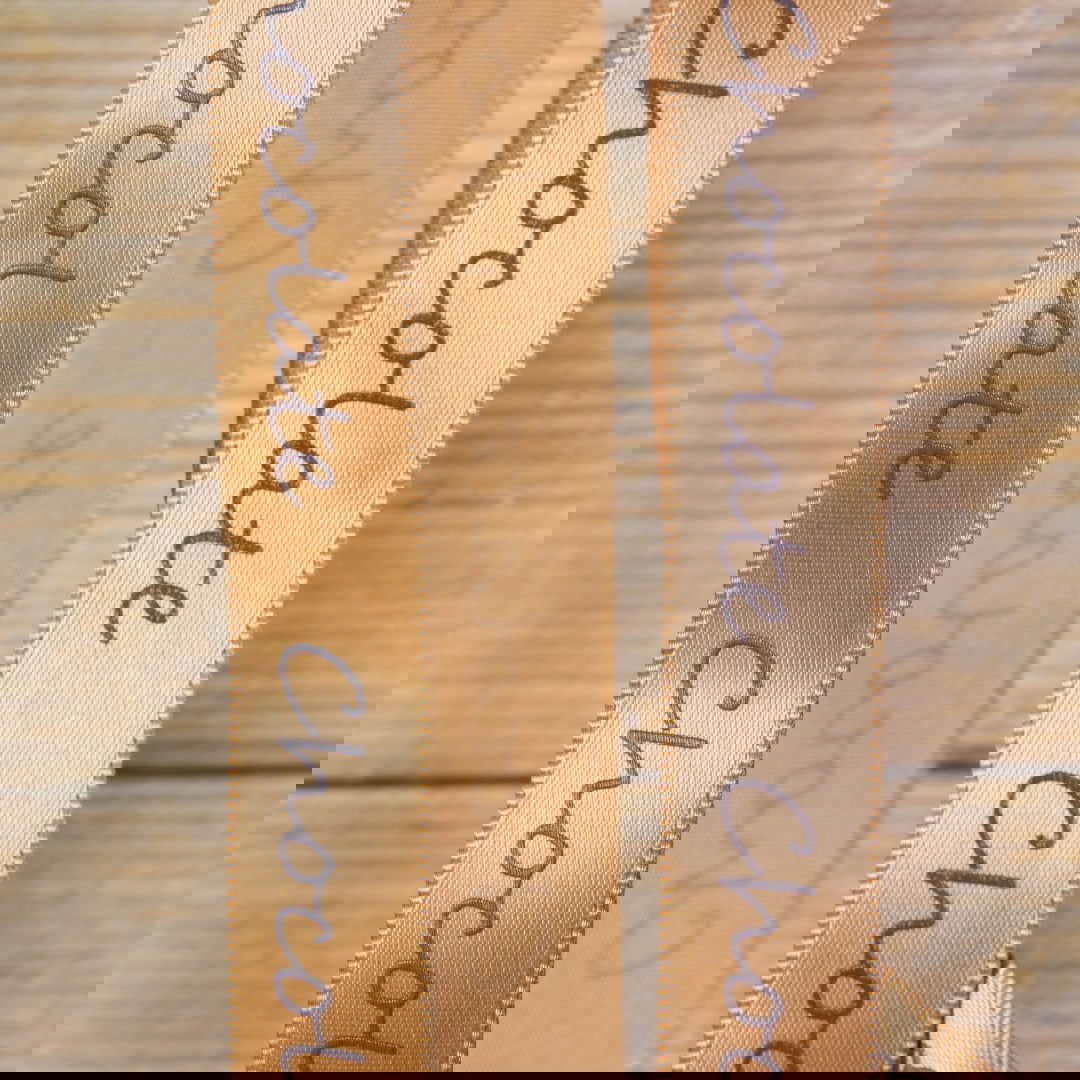 Satijnen Lint Chocolate Mocca - Kadopapier.net