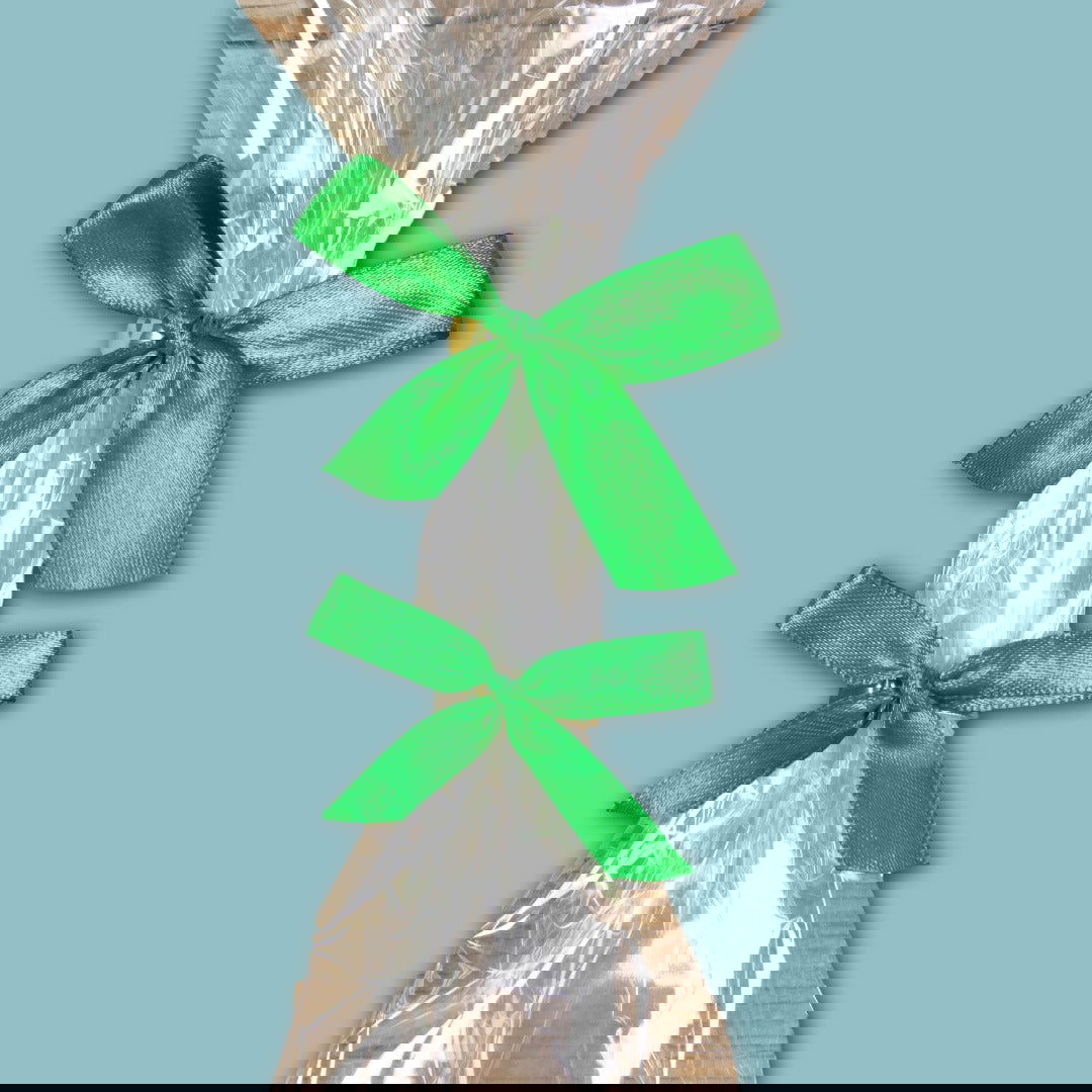 Satijnen Strikjes met Clip Emerald - Kadopapier.net