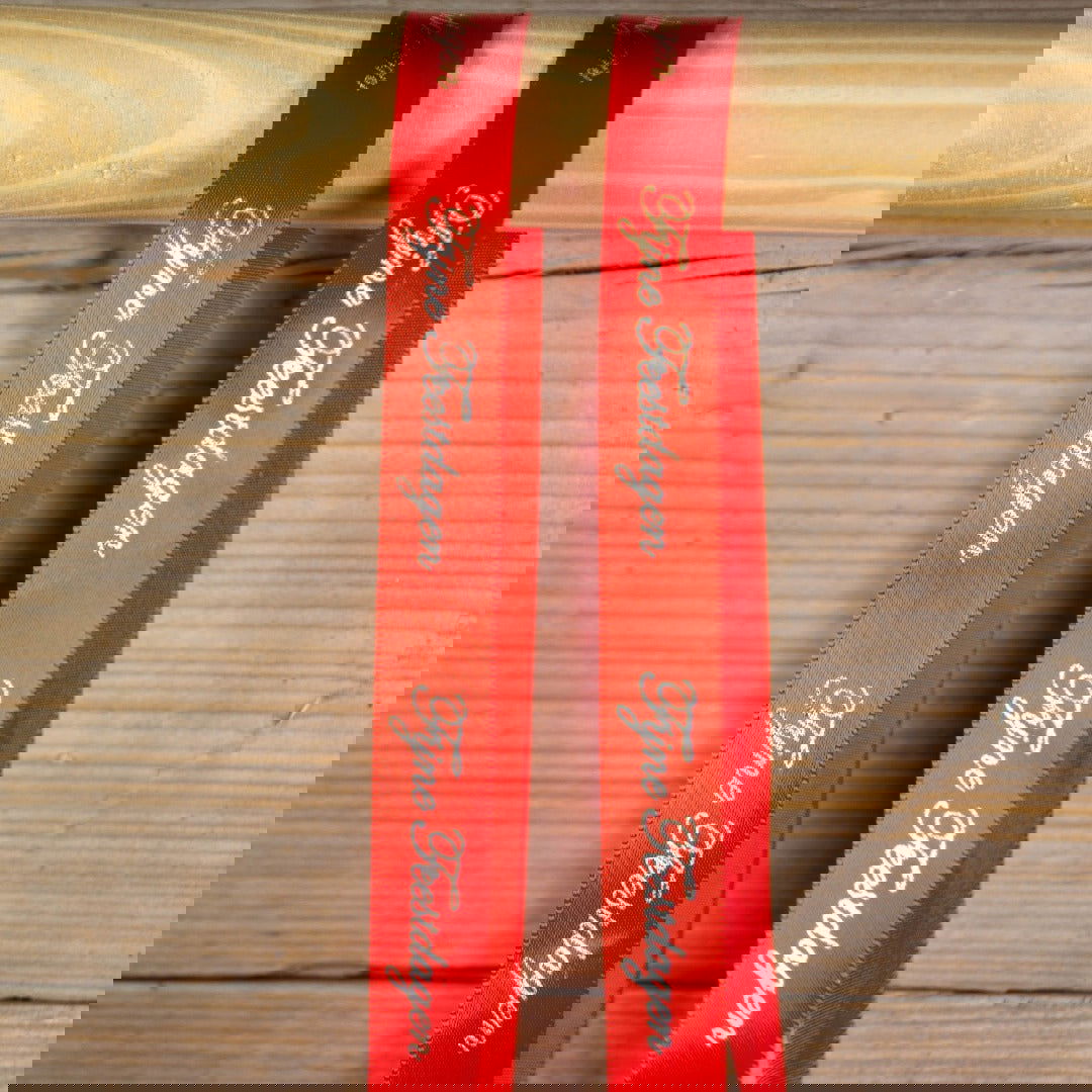 Satijnen lint Fijne Feestdagen Rood - Kadopapier.net