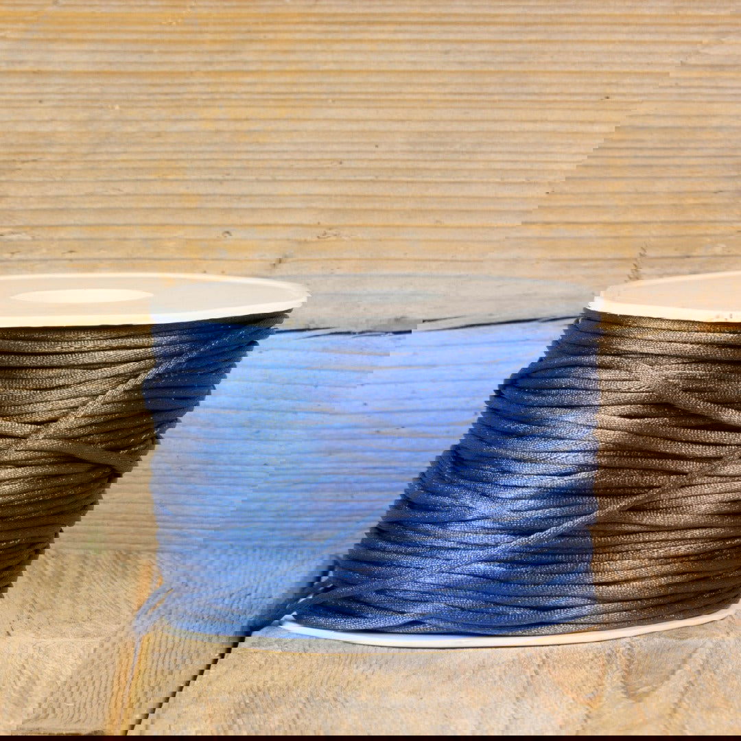 Satijnkoord Blauw - Kadopapier.net