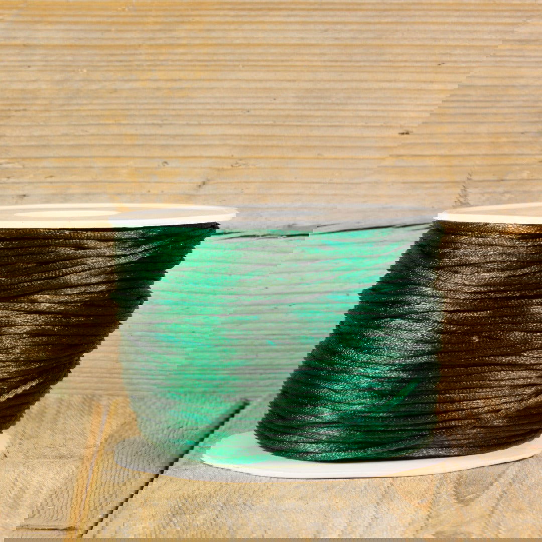 Satijnkoord Donker Groen - Kadopapier.net