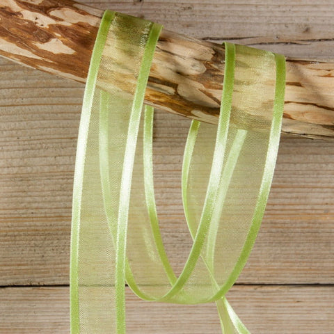 Satin edge Organzalint Mintgroen - Kadopapier.net