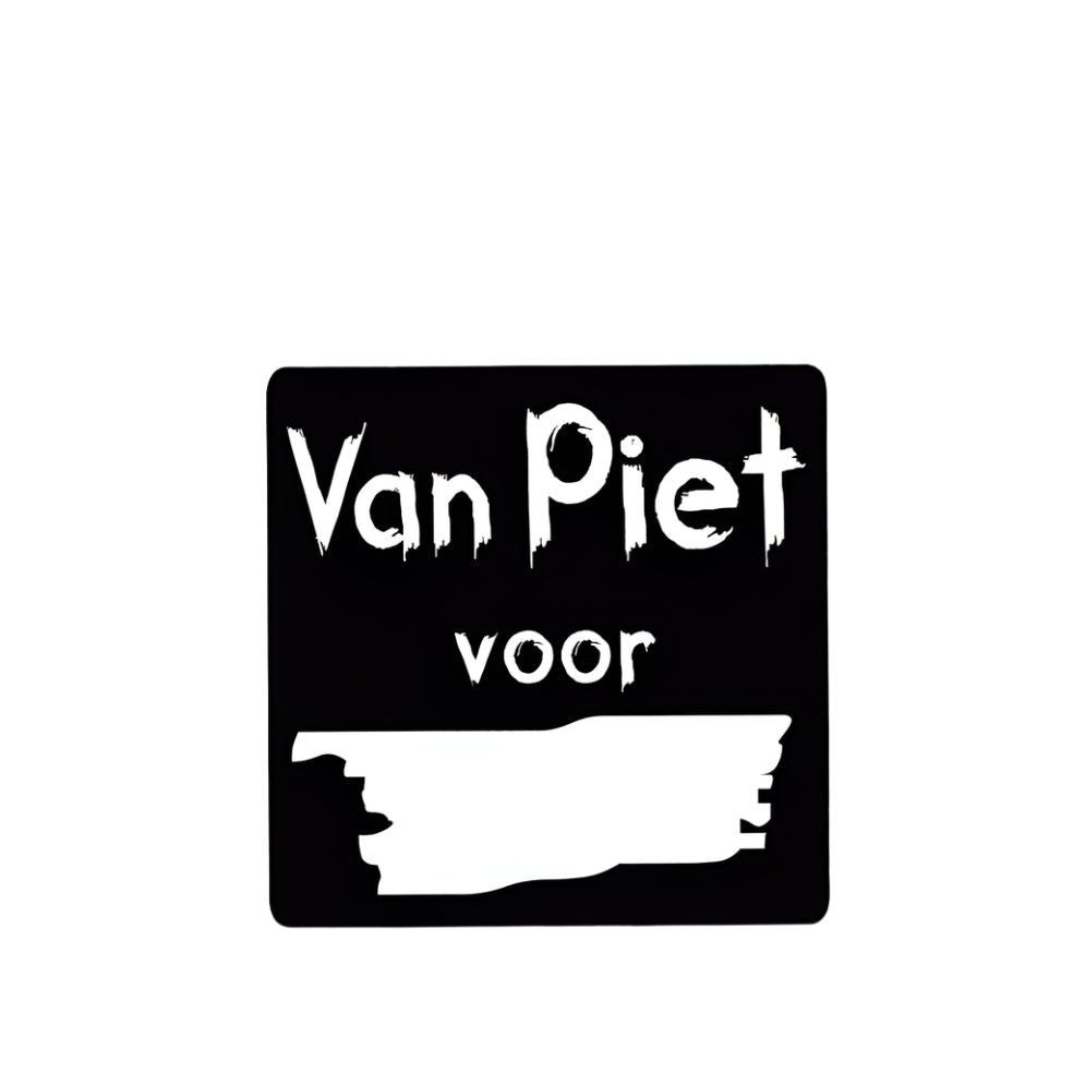 Schoolbord etiket van Piet voor - Kadopapier.net