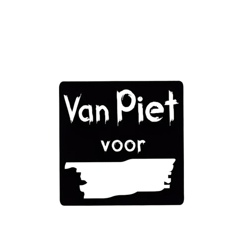 Schoolbord etiket van Piet voor - Kadopapier.net